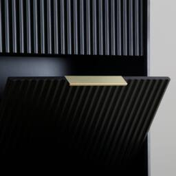 Home Garden Direct Monza Shoe Storage Cabinet with Fluted Doors Black - thumbnail 5
