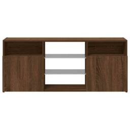 Berkfield Home TV Cabinet with LED Lights Brown Oak 120x30x50 cm - Size: 120 x 30 x 50 cm - thumbnail 7