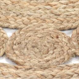 Berkfield Home Area Rug Braided Design Jute 90 cm Round in Beige - Size: 100 cm diameter - thumbnail 3