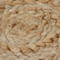 Berkfield Home Area Rug Braided Design Jute 90 cm Round in Beige - Size: 100 cm diameter - thumbnail 4
