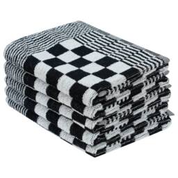 Berkfield Home Soft 50 Piece Towel Set Black & White Cotton - thumbnail 4