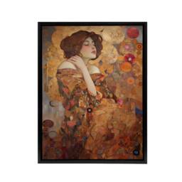 "Artery8 The Dreamer Klimt Inspired Woman Portrait Framed Canvas Wall Art Print in Brown - Size: W12"" x H16""" - thumbnail 1