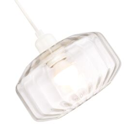 Happy Homewares Contemporary Ribbed Glass Non Electric Pendant Lamp Shade with Flat Style in Clear - thumbnail 5