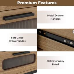Gymax Console Table 90 CM Entryway Table With LED Lights Outlets USB Ports in Khaki - thumbnail 5