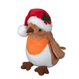 Samuel Alexander 23cm Plush Christmas Robin Decoration with Santa Hat in Red - thumbnail 8