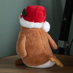 Samuel Alexander 23cm Plush Christmas Robin Decoration with Santa Hat in Red - thumbnail 7