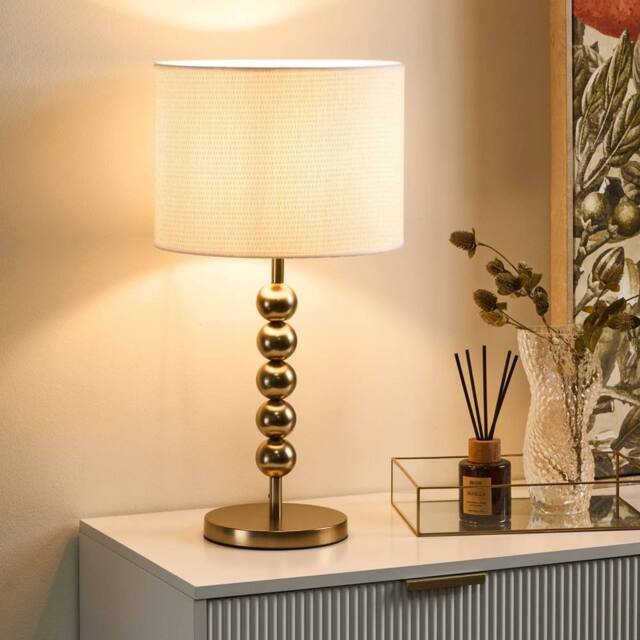 Wyld and Coco Brass Plated Iron Table Lamp Mid Century Modern Light Coloured in Bronze - image 1