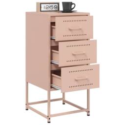 Berkfield Home Durable Bedside Cabinets 2 pcs Pink 36x39x78 cm Steel - Size: 36 x 39 x 78 cm - thumbnail 4