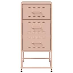 Berkfield Home Durable Bedside Cabinets 2 pcs Pink 36x39x78 cm Steel - Size: 36 x 39 x 78 cm - thumbnail 6