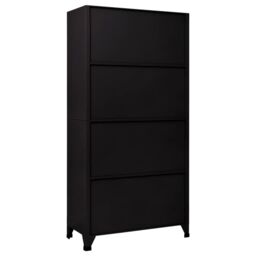 Berkfield Home Locker Cabinet Black 90x45x180 cm Steel - Size: 90 x 45 x 180 cm - thumbnail 5
