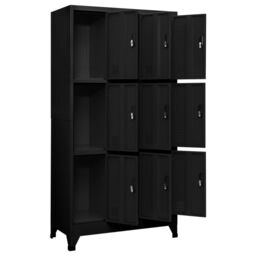 Berkfield Home Locker Cabinet Black 90x45x180 cm Steel - Size: 90 x 45 x 180 cm - thumbnail 3