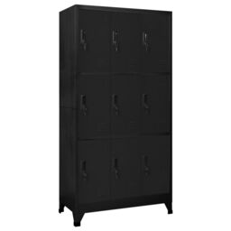 Berkfield Home Locker Cabinet Black 90x45x180 cm Steel - Size: 90 x 45 x 180 cm - thumbnail 1