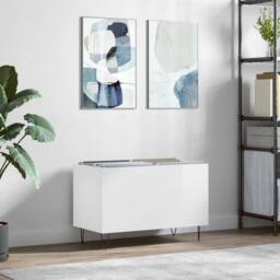 Berkfield Home Record Cabinet High Gloss White 74.5x38x48 cm Engineered Wood