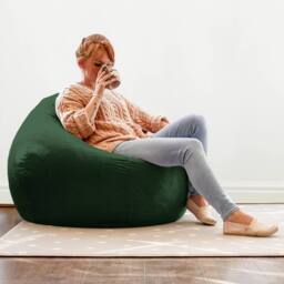 rucomfy Beanbags rucomfy Indoor Adults Classic Slouchbag Bean Bag Chair - Velvet Seat in Emerald - thumbnail 2