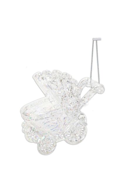VFM e-Store Christmas Tree Decoration Iridescent Acrylic Pram Ornament X in Clear - image 1