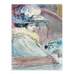 "Artery8 Henry Somm Woman in a Lodge Watercolour Portrait Wall Art Print - Size: W12"" x H16""" - thumbnail 1