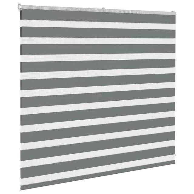 Berkfield Home Elegant Zebra Blind Dark Grey 155x100 cm Fabric Width 150.9 cm Po - image 1
