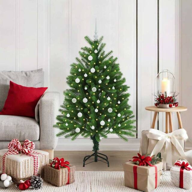 Berkfield Home Christmas Tree with 150 LEDs with Stand Green 120 cm PE - image 1