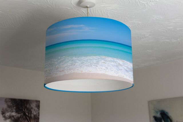 Benjamin Tate Design nature landscape view of beautiful tropical beach & sea in sunny day ceiling lamp shade in Natural