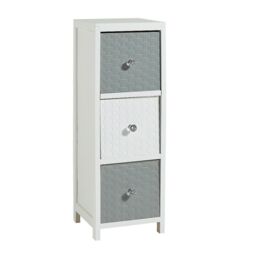 Home Source Wooden Storage Unit 3 Drawer Chest Bedroom Organiser Fully Assembled in White - thumbnail 4