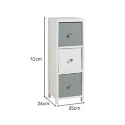 Home Source Wooden Storage Unit 3 Drawer Chest Bedroom Organiser Fully Assembled in White - thumbnail 6