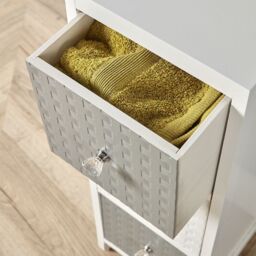 Home Source Wooden Storage Unit 3 Drawer Chest Bedroom Organiser Fully Assembled in White - thumbnail 2
