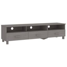 Berkfield Home TV Cabinet HAMAR Light Grey 158x40x40 cm Solid Wood Pine - Size: 158 x 40 x 40 cm