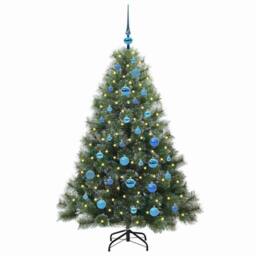 Berkfield Home Realistic Artificial Christmas Tree with 150 LEDs Green 150 cm PE - thumbnail 1