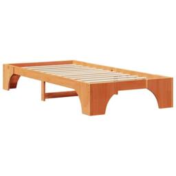 Berkfield Home Modern Bed Frame Wax brown Solid wood 75 x 190 cm Wax Brown Bed Frame - thumbnail 7