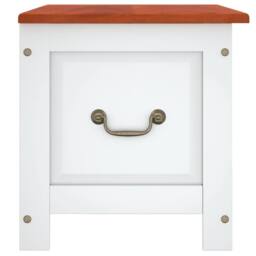 Berkfield Home Storage Chest with Lid Brown & White Solid Wood Acacia - thumbnail 5