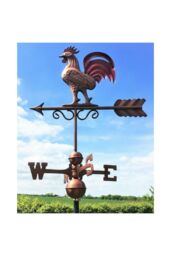Callow Bantam Red Rooster Copper Antique Bronze Finish Farmhouse Weathervane - thumbnail 4