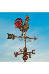 Callow Bantam Red Rooster Copper Antique Bronze Finish Farmhouse Weathervane - thumbnail 2