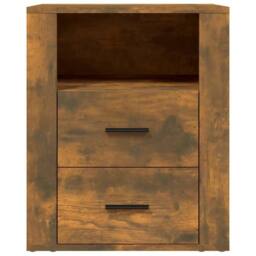 Berkfield Home Classic Bedside Cabinet Smoked Oak 50x36x60 cm Engineered Wood in Brown - Size: 50 x 36 x 60 cm - thumbnail 6