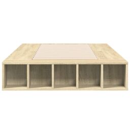 Berkfield Home Bed Frame without Mattress Sonoma Oak 90x200 cm in Brown - thumbnail 4