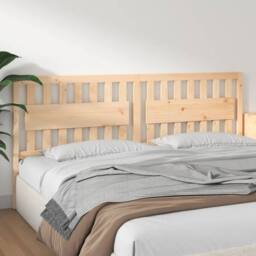 Berkfield Home Beautiful Bed Headboard 205.5x4x100 cm Solid Wood Pine in Light Tan - thumbnail 4