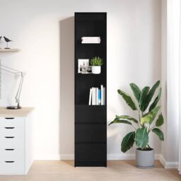 Berkfield Home Highboard Black Oak 37.5x35x180 cm Engineered Wood - thumbnail 3