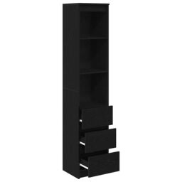 Berkfield Home Highboard Black Oak 37.5x35x180 cm Engineered Wood - thumbnail 5