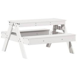 Berkfield Home Picnic Table for Kids White 88x97x52 cm Solid Wood Pine - Size: 88 x 97 x 52 cm - thumbnail 6