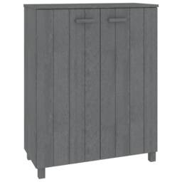 Berkfield Home Shoe Cabinet HAMAR Dark Grey 85x40x108 cm Solid Wood Pine - Size: 85 x 40 x 108 cm - thumbnail 3