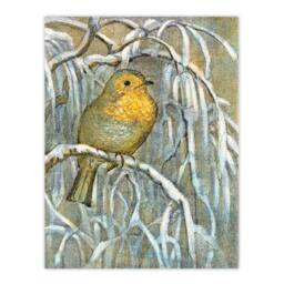 Artery8 Theo van Hoytema Framed Wall Art Print Robin on Snowy Tree Branch - Size: A4 - thumbnail 3