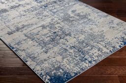Livabliss Monaco-Abstract Grey Ivory Blue Modern Marble Living Dining Bedroom Rug in Dark Blue - Size: 200 cm x 290 cm - thumbnail 6