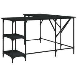 Berkfield Home Desk Black 139x139x75 cm Engineered Wood - Size: 139 x 139 x 75 cm - thumbnail 2
