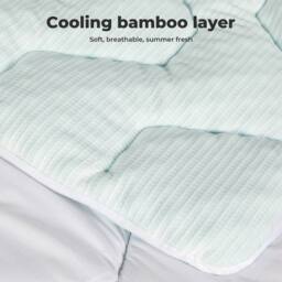 VOGREX Double Bamboo Memory Foam Mattress Topper in White - thumbnail 3