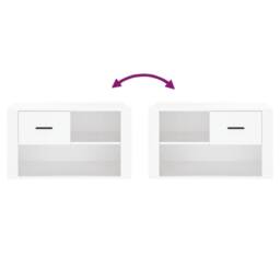 Berkfield Home Shoe Cabinet White 80x35x45 cm Engineered Wood - Size: 80 x 35 x 45 cm - thumbnail 7