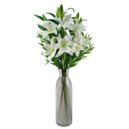 Leaf 50cm Smoke Grey Diamond Tall Glass Vase - thumbnail 8