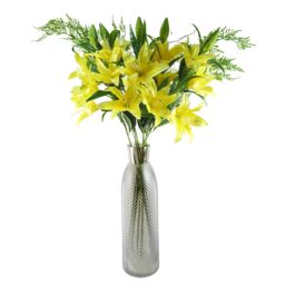 Leaf 50cm Smoke Grey Diamond Tall Glass Vase - thumbnail 7