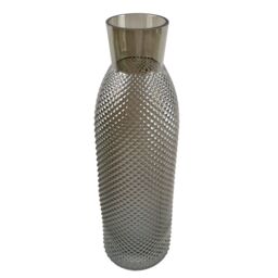 Leaf 50cm Smoke Grey Diamond Tall Glass Vase - thumbnail 3