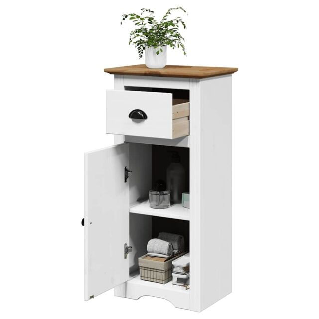 Berkfield Home Bathroom Cabinet BODO White & Brown 44x30x90 cm - Size: 44 x 30 x 90 cm - image 1