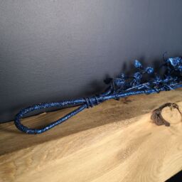 Samuel Alexander 1.5m Glitter Leaf Christmas Garland Decoration in Midnight Blue - thumbnail 2