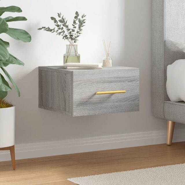 Berkfield Home Wall-mounted Bedside Cabinet Grey Sonoma 35x35x20 cm - Size: 35 x 35 x 20 cm - image 1